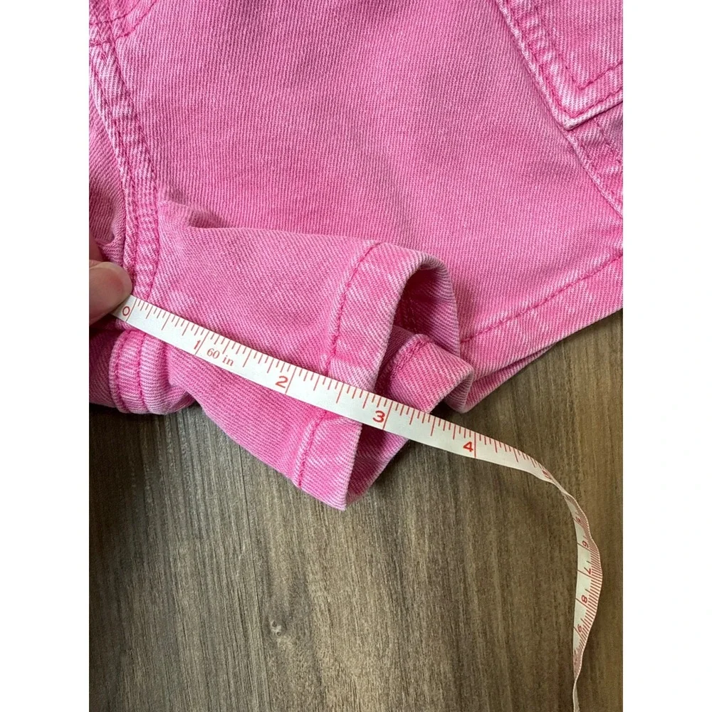 Gap Girls Pink Cargo‎ Denim Shorts Shortie High Rise Size 12 Y2K Neon